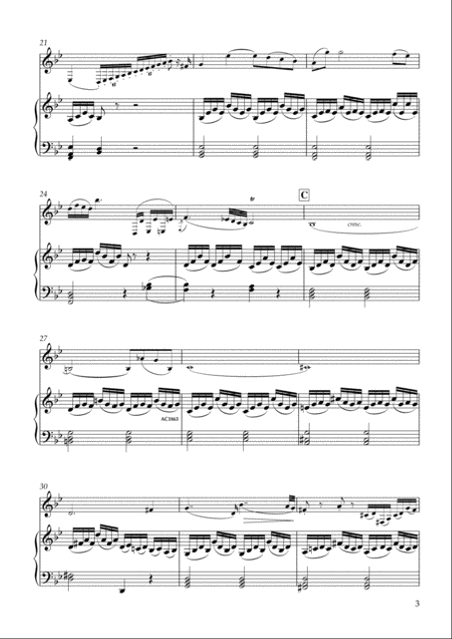 Largo e cantabile’ from 'How Do You Do' Op.33-5, Hob.III:41 for Clarinet & Piano Clarinet Solo scores gallery preview page 3