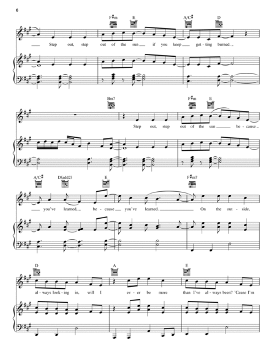 Waving Through A Window Piano, Vocal, Guitar scores gallery preview page 6