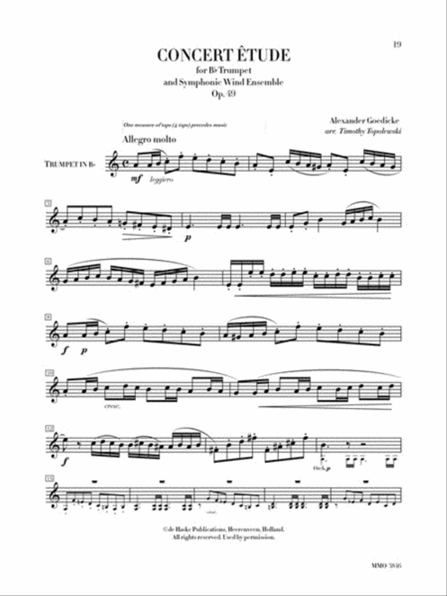 ARUTIUNIAN Concerto for Trumpet/Cornet & Concert Band / GOEDICKE Concert Etude Concert Band scores gallery preview page 4