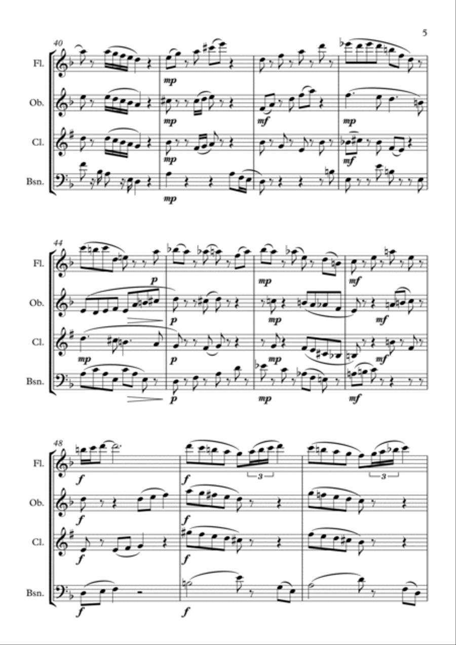 Glancing Blow - Wind Quartet Woodwind Quartet scores gallery preview page 5