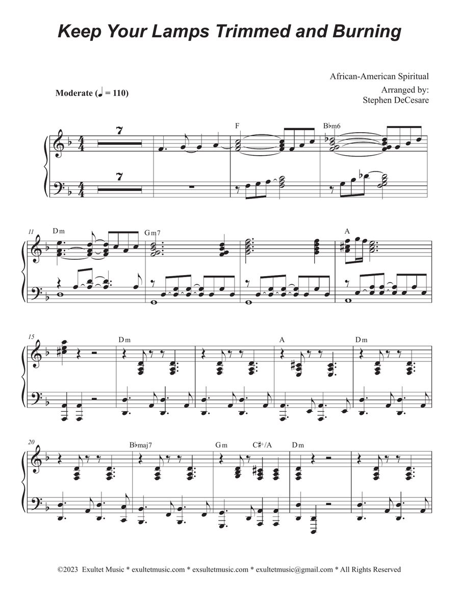 Keep Your Lamps Trimmed And Burning (Baritone Saxophone and Piano) Baritone Saxophone scores gallery preview page 5