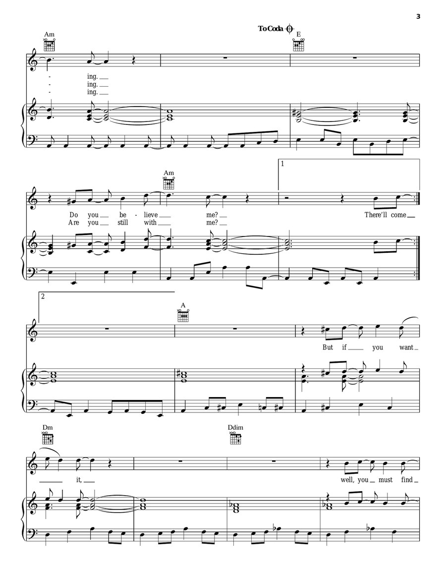 Art Of Dying Piano, Vocal, Guitar scores gallery preview page 3