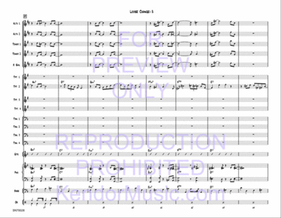 Loose Change (Full Score) Jazz Ensemble scores gallery preview page 9