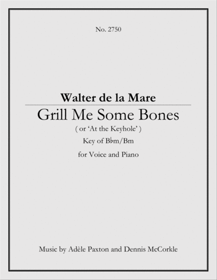 Grill Me Some Bones (or ‘At the Keyhole’) - Original Song Setting of Walter de la Mare's Poetry Small Ensemble scores gallery preview page 1