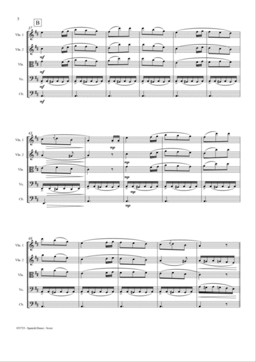 SPANISH DANCE OP 12, NO1 – STRING QUARTET String Quartet scores gallery preview page 4