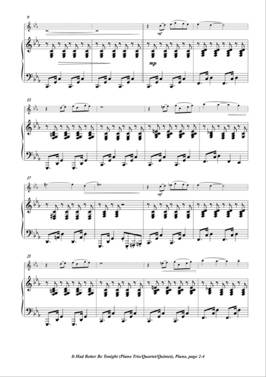 It Had Better Be Tonight (meglio Stasera) Piano Trio scores gallery preview page 6