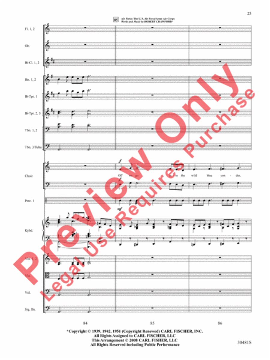 A Tribute to the Armed Services (A Medley) Choir scores gallery preview page 26