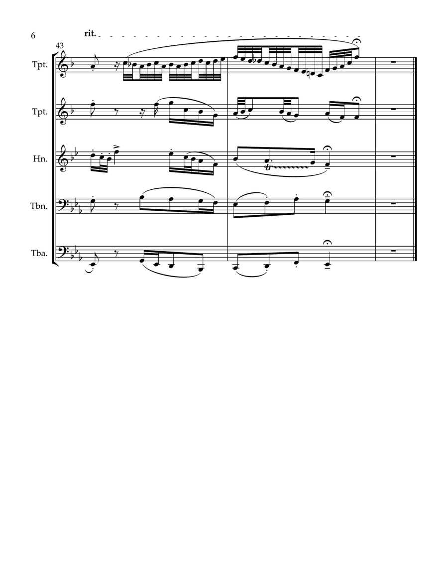 Fifth Fugue Exposition for Brass Brass Quintet scores gallery preview page 6