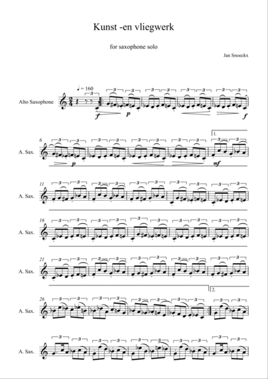 presto-chango Alto Saxophone scores gallery preview page 1