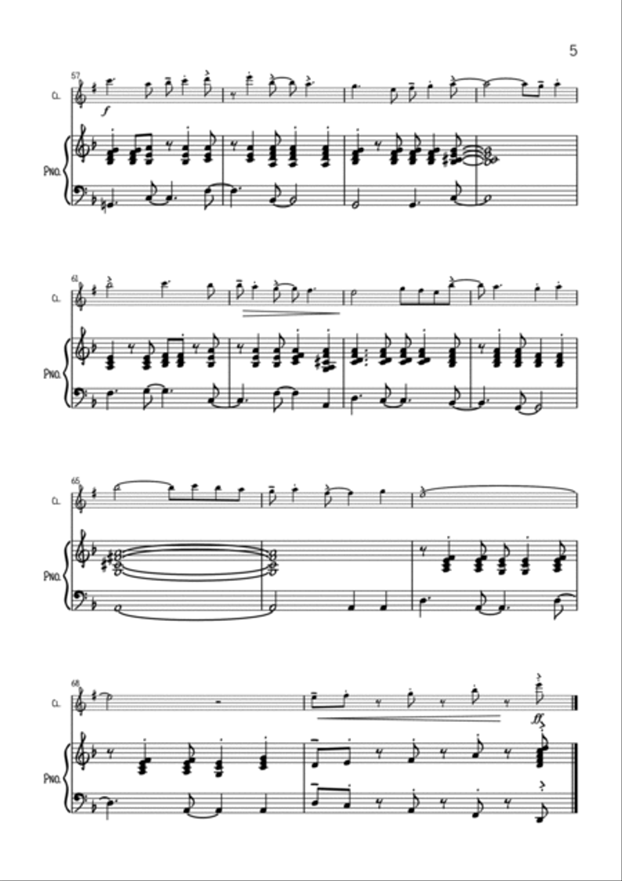 God Rest Ye Merry Gentlemen (Latin jazz style) B-Flat Clarinet scores gallery preview page 5