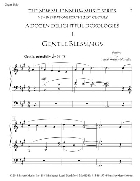 Delightful Doxology I - 'Gentle Blessings' - Organ - Key of A image number null