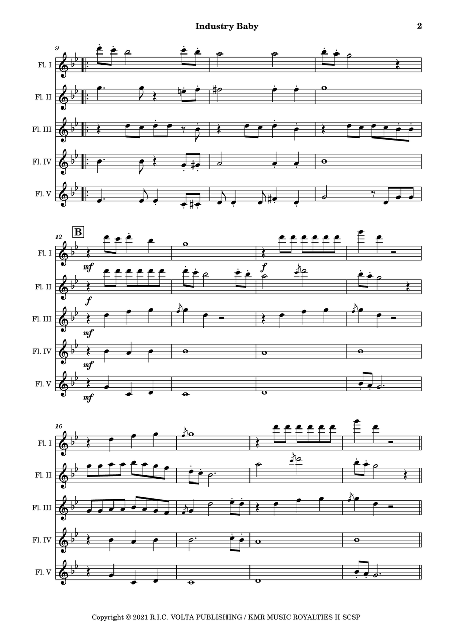 Industry Baby Woodwind Quintet scores gallery preview page 3