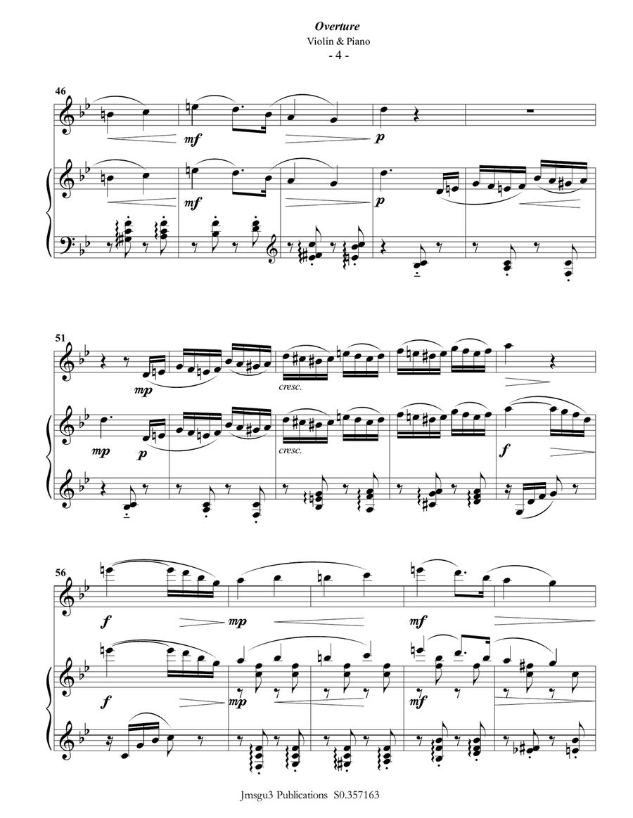 Tchaikovsky: Overture from Nutcracker Suite for Violin & Piano Violin Solo scores gallery preview page 5