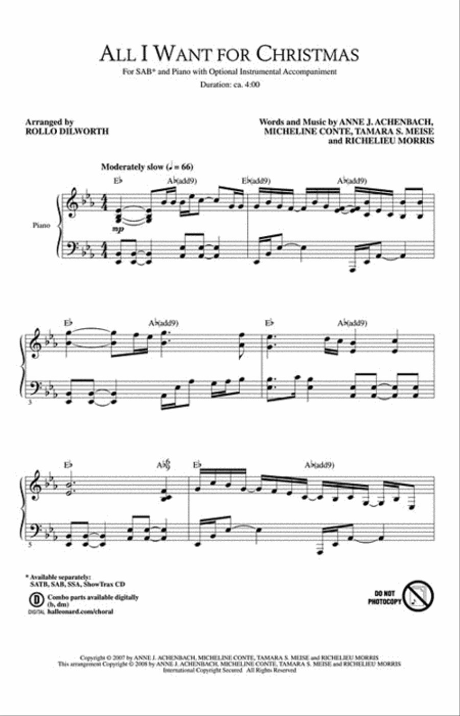 All I Want for Christmas All I Want for Christmas 3-Part scores gallery preview page 2