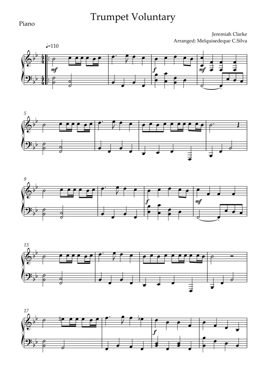 Trumpet Voluntary Trumpet scores gallery preview page 1