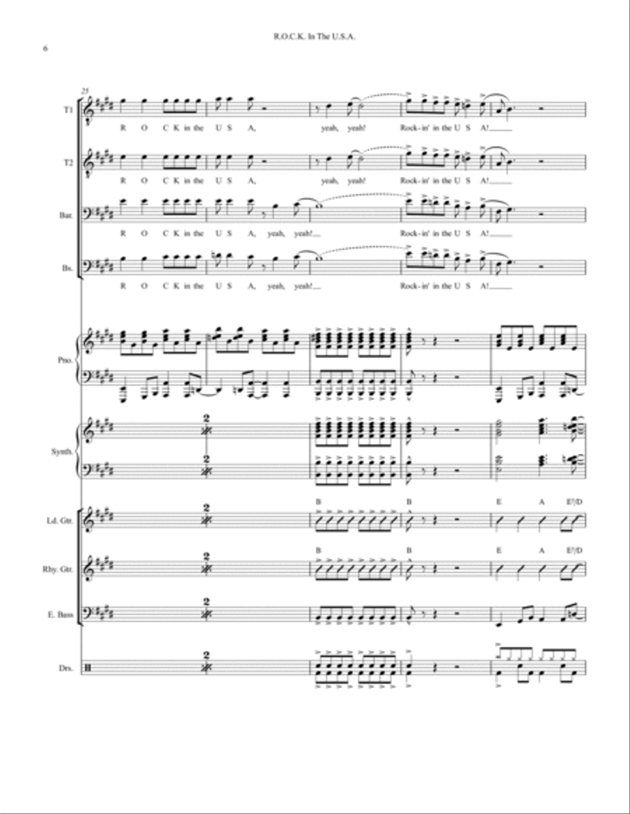 R.o.c.k. In The Usa R.o.c.k. In The Usa Small Ensemble scores gallery preview page 6