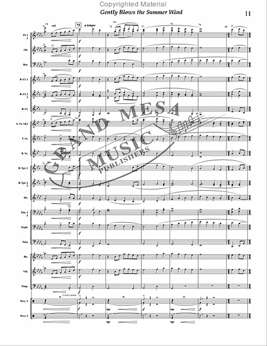 Gently Blows the Summer Wind Concert Band scores gallery preview page 12