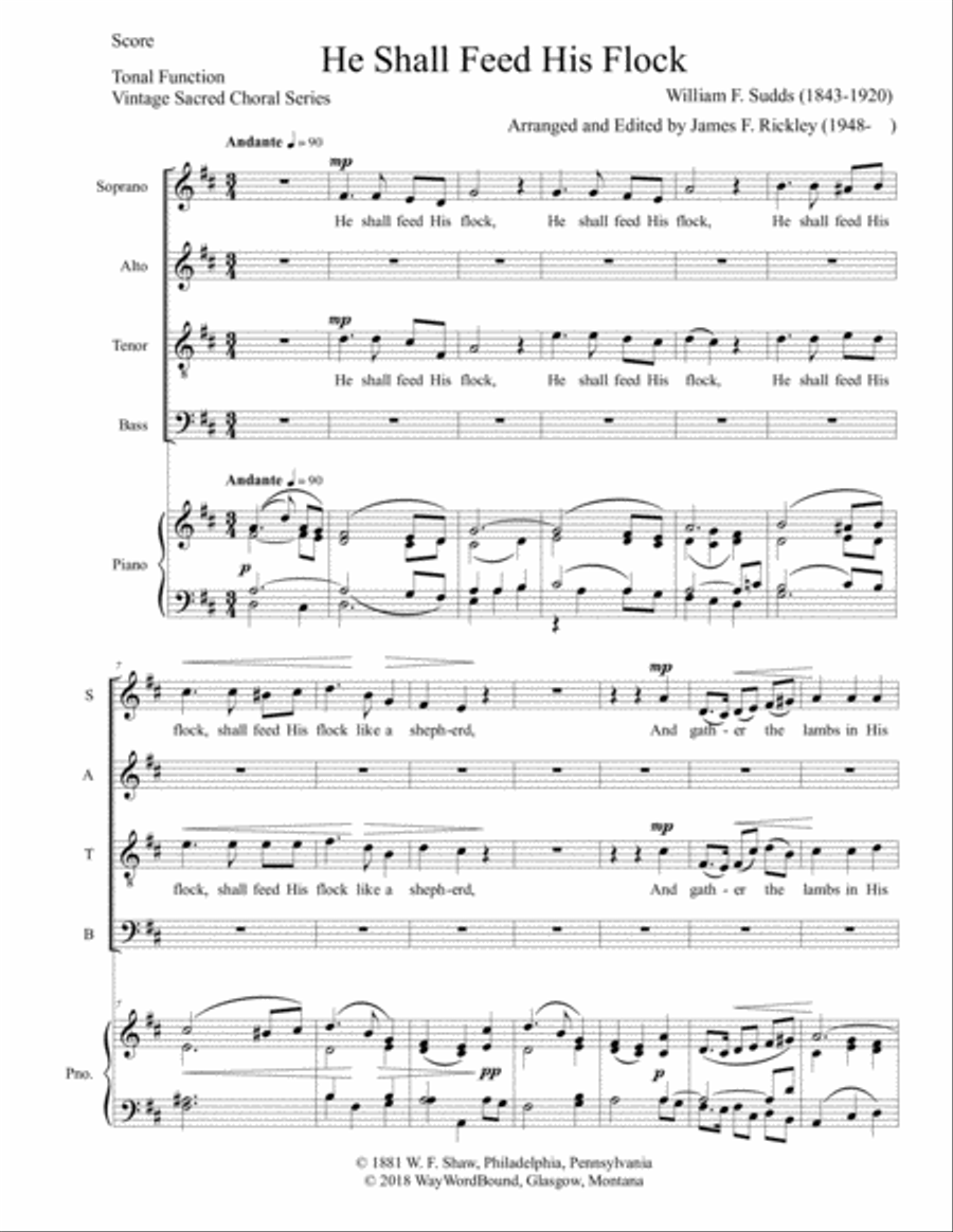 He Shall Feed His Flock 4-Part scores gallery preview page 1