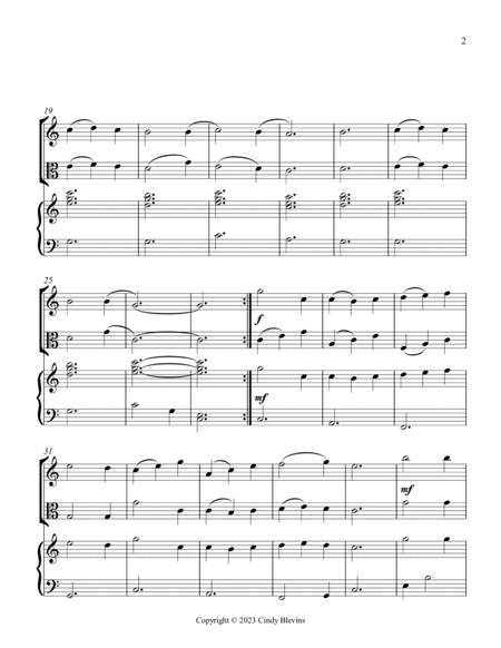 Bring A Torch, Jeannette, Isabella, for Violin, Viola and Piano image number null