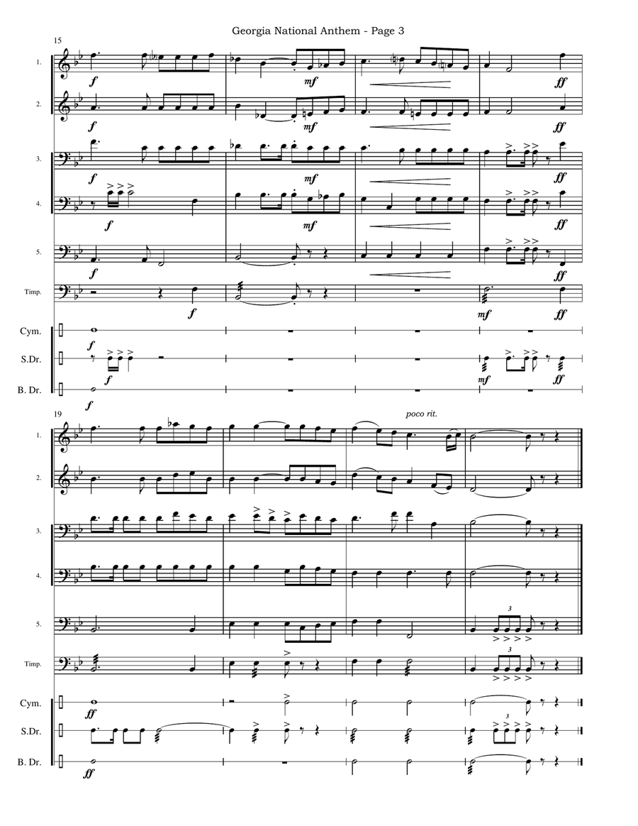 Georgia National Anthem: Tavisupleba (Freedom) Concert Band scores gallery preview page 6