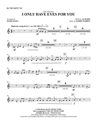 I Only Have Eyes for You: 3rd B-flat Trumpet