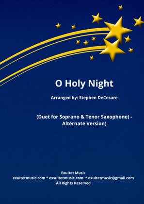 Book cover for O Holy Night (Duet for Soprano and Tenor Saxophone) - Alternate Version)