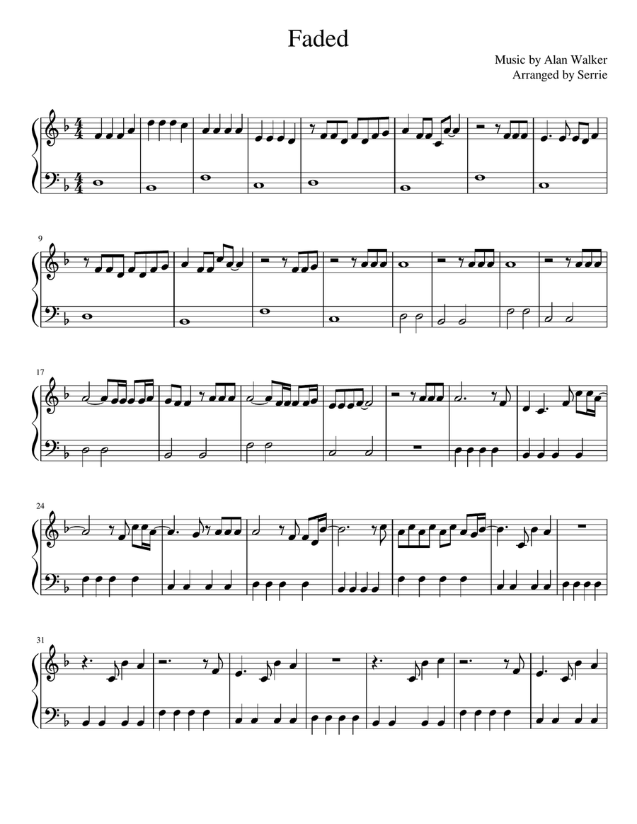 Easy faded piano top