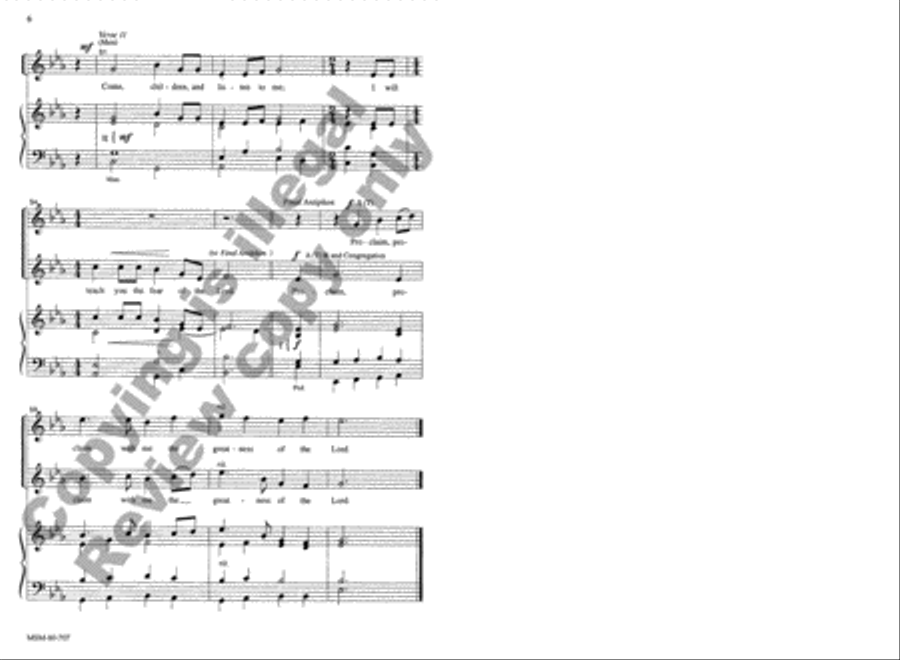 Psalm 34: I Will Bless the Lord Unison Choir scores gallery preview page 6
