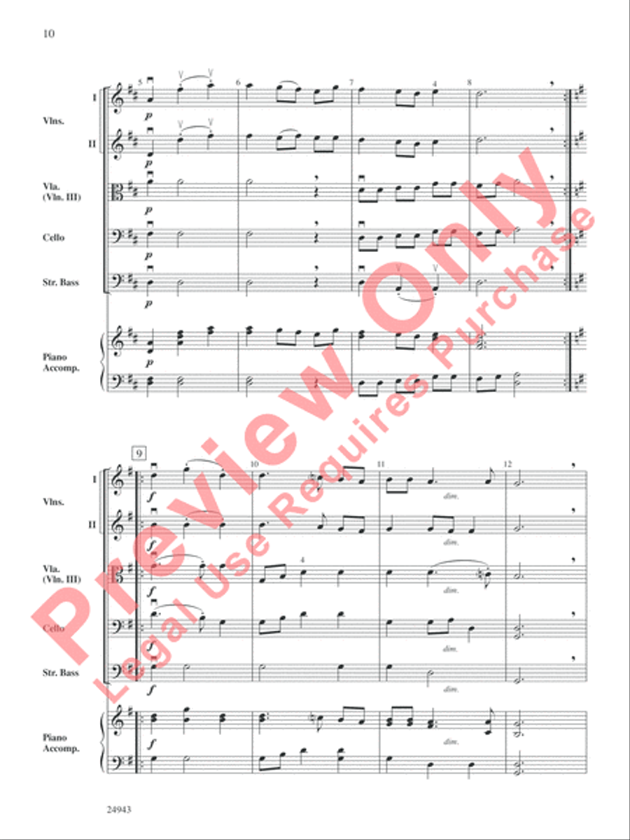 Musik of Shakespeare's Daye String Orchestra scores gallery preview page 11