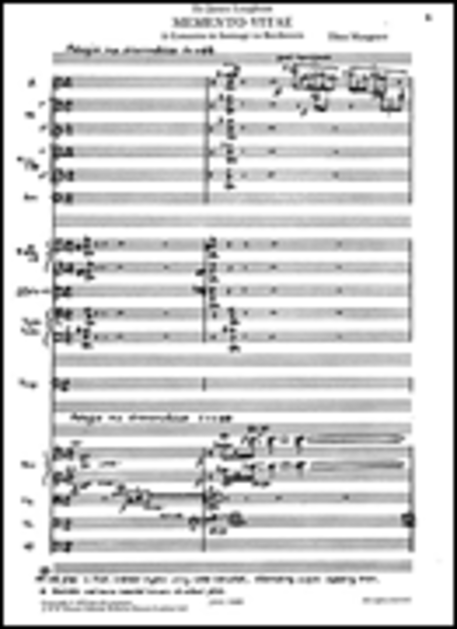 Thea Musgrave: Memento Vitae Orchestra (Full Score) Orchestra scores gallery preview page 1