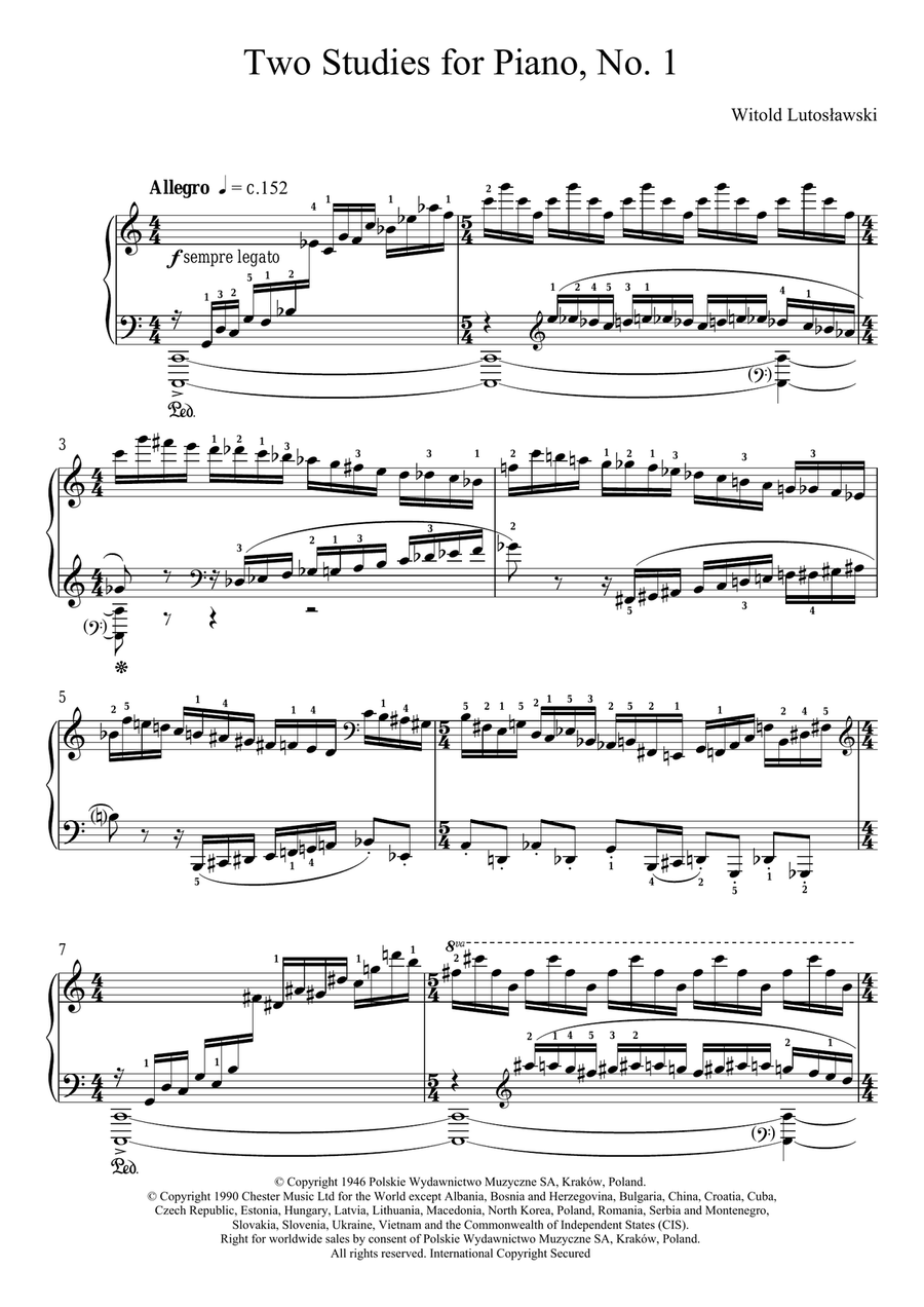 Two Studies For Piano, 1. Allegro Piano Method scores gallery preview page 1