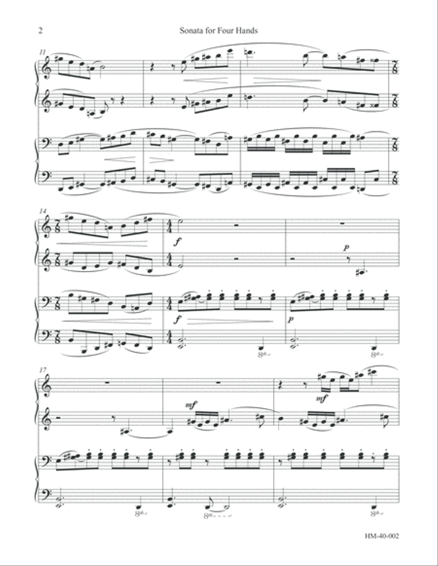 Sonata for Four Hands Piano scores gallery preview page 4