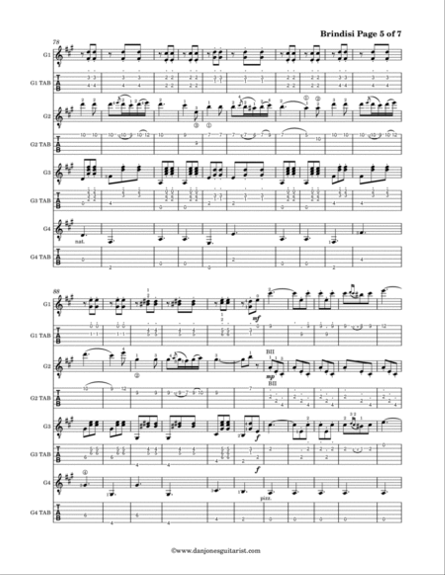 Brindisi (Libiamo ne' lieti calici) from La Traviata Acoustic Guitar scores gallery preview page 6