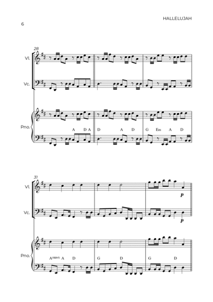 HALLELUJAH - HANDEL - STRING PIANO TRIO (VIOLIN, CELLO & PIANO) image number null