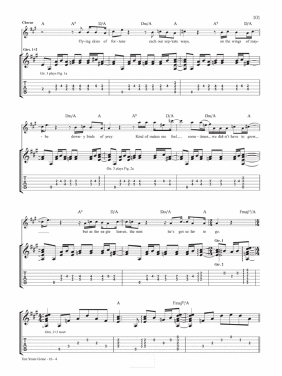 Ten Years Gone Guitar Tablature scores gallery preview page 4