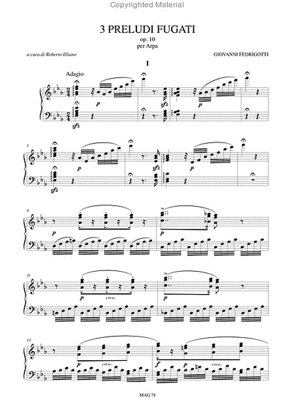 3 Preludi fugati Op. 10 for Harp