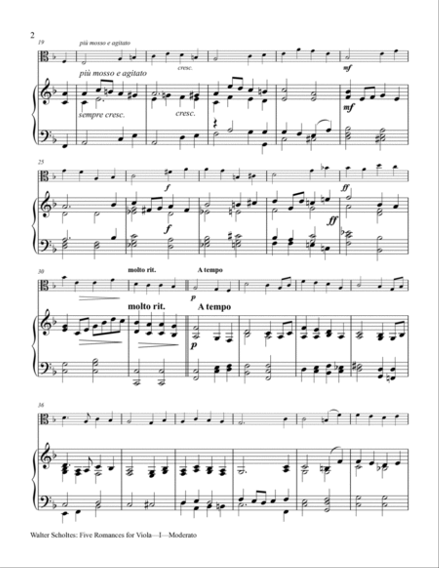 Five Romances for Viola with Piano Accompaniment Viola scores gallery preview page 4
