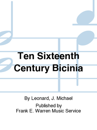 Book cover for Ten Sixteenth Century Bicinia