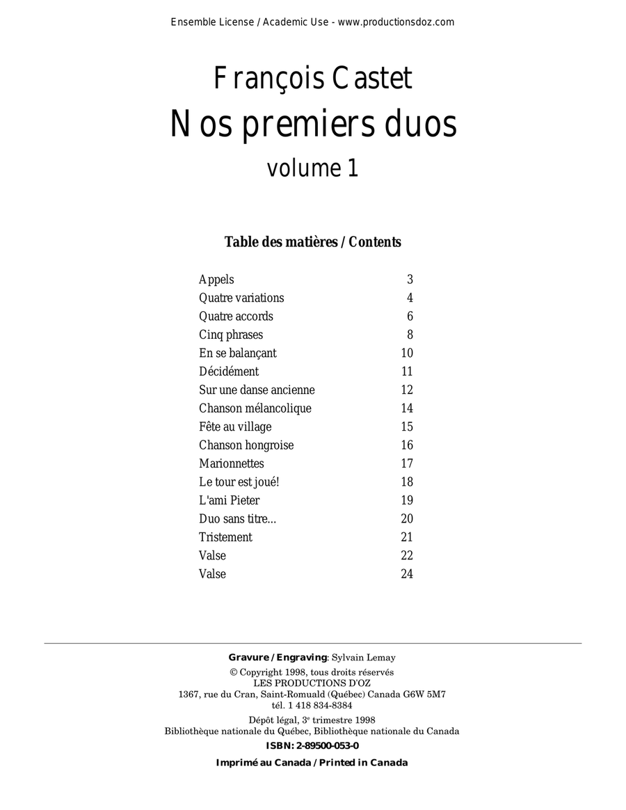 Nos premiers duos, vol. 1 Classical Guitar scores gallery preview page 1