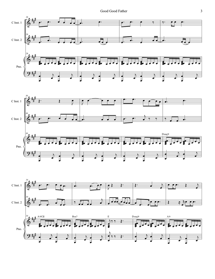 Good Good Father Piano scores gallery preview page 3