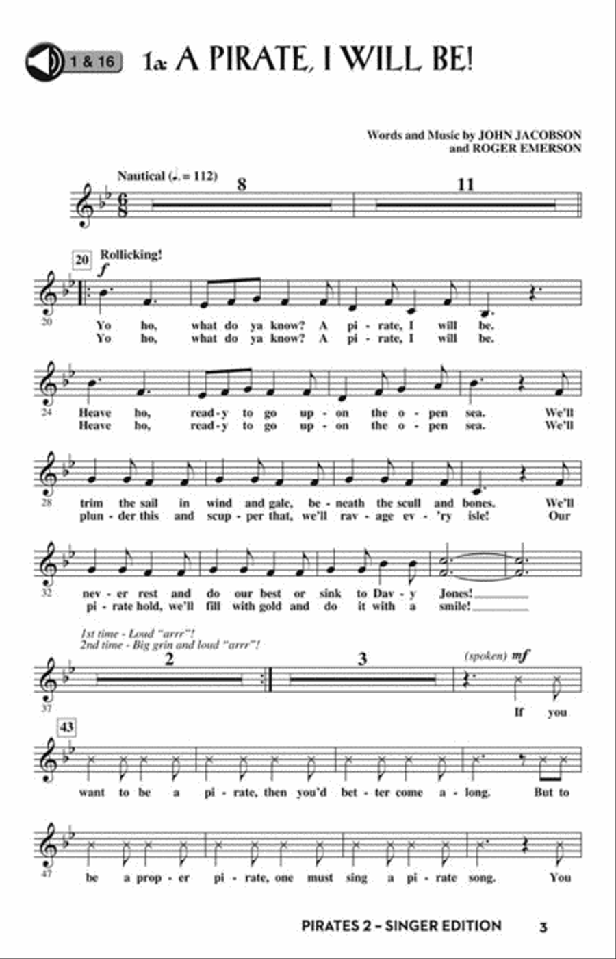 Pirates 2: The Hidden Treasure Choir scores gallery preview page 3