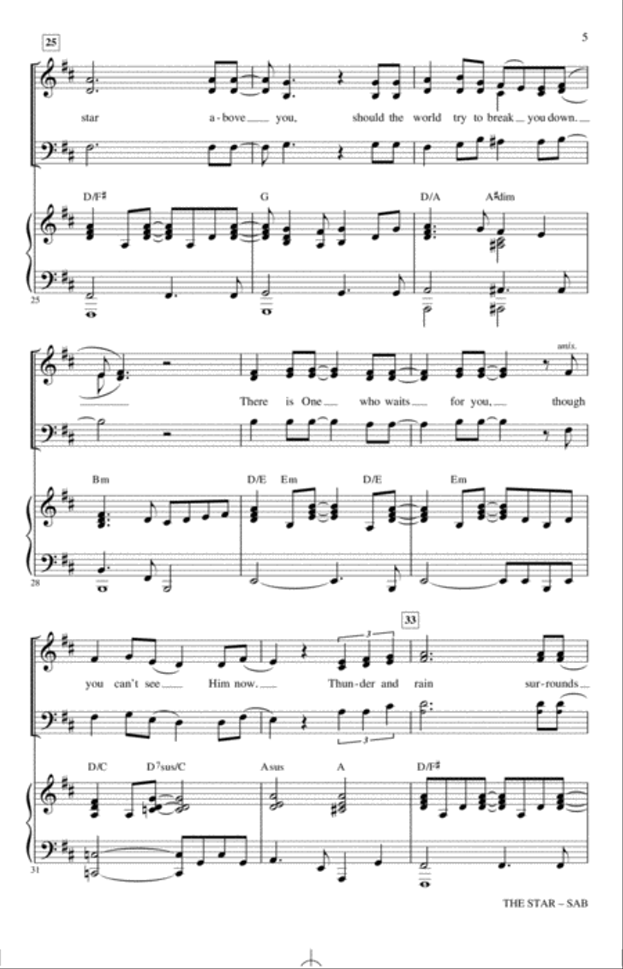 The Star (arr. Mark Brymer) 3-Part scores gallery preview page 4