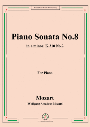Book cover for Mozart-Piano Sonata No.8 in a minor,K.310,No.2
