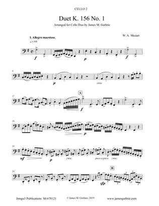 Mozart: Duet K. 156 No. 1 for Cello Duo