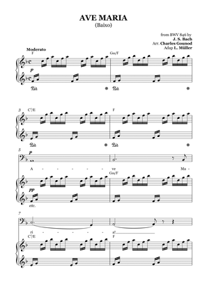 AVE MARIA - Bach/Gounod. For Soloist Bass in F Major with Piano Accompaniment