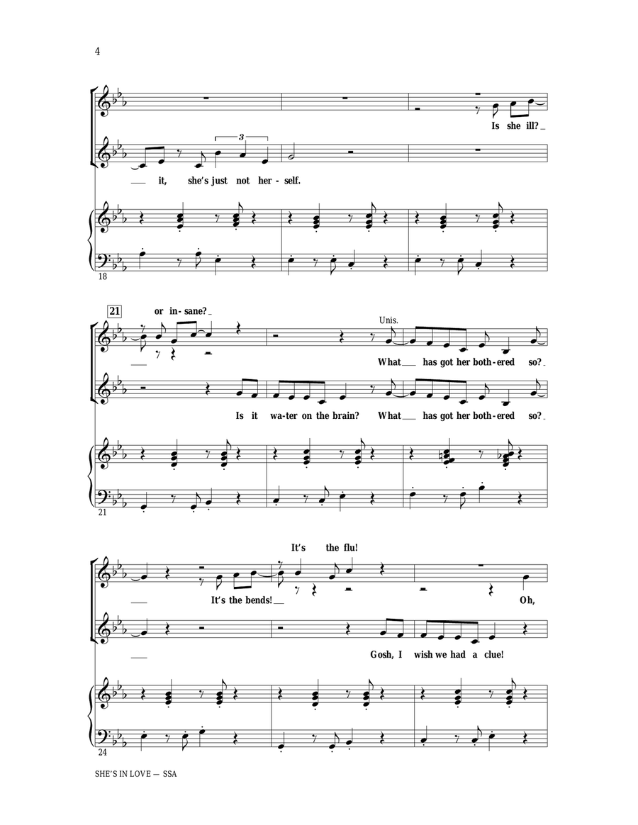 She's In Love (from The Little Mermaid) (arr. Ed Lojeski) SSA scores gallery preview page 3