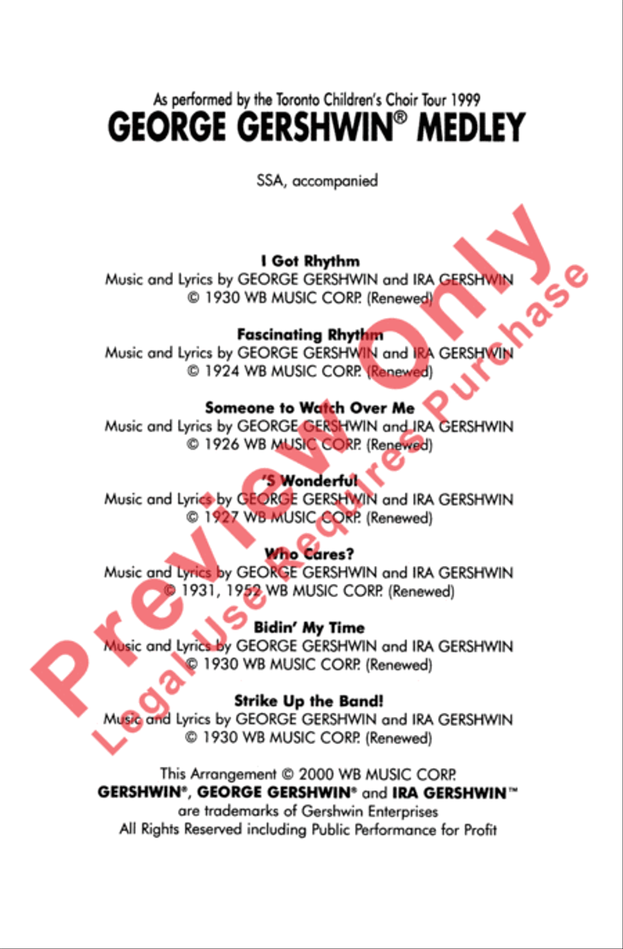 George Gershwin Medley George Gershwin Medley SSA scores gallery preview page 2