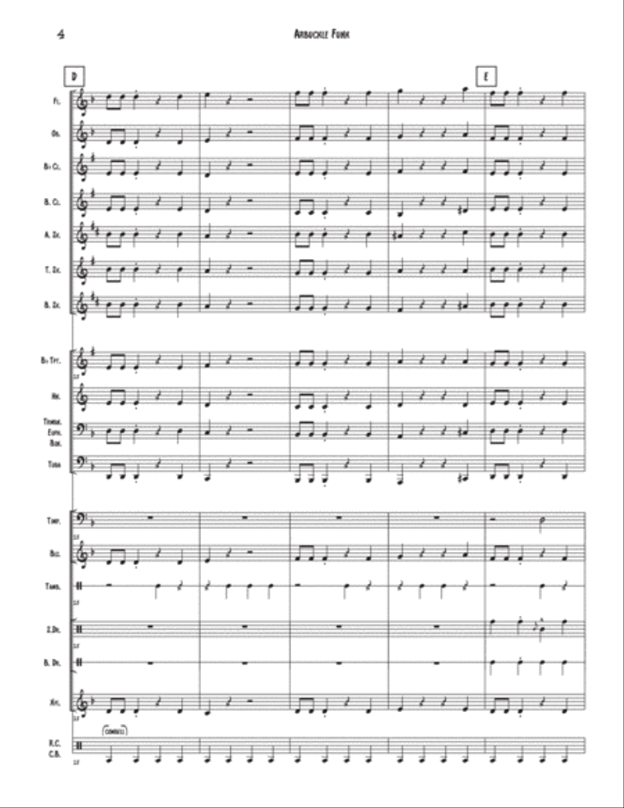 Arbuckle Funk - Additional Score Concert Band scores gallery preview page 4