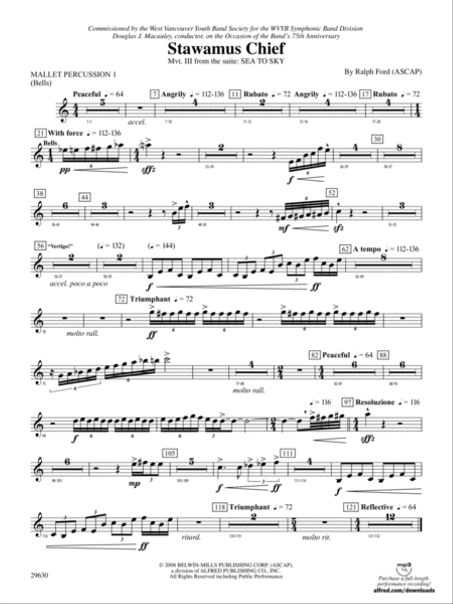 Stawamus Chief: Mallets Concert Band scores gallery preview page 1