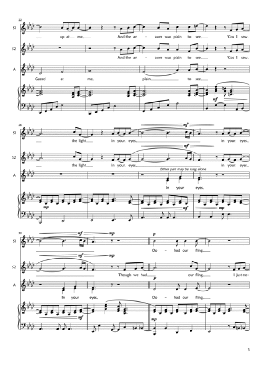 I Saw The Light SSA scores gallery preview page 3